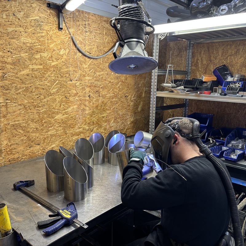 Welding work being done